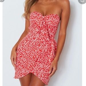 White fox boutique strapless mini dress